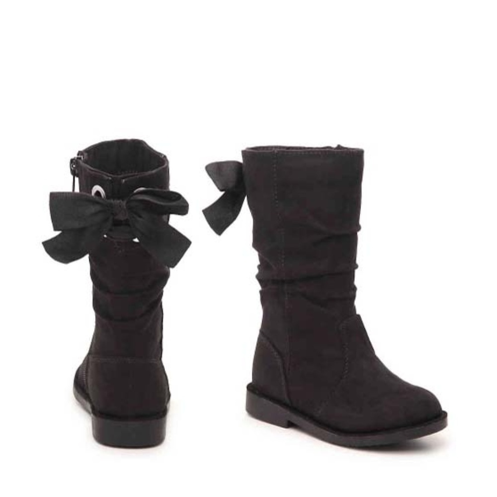 Toddler Faux Suede Boots, Black